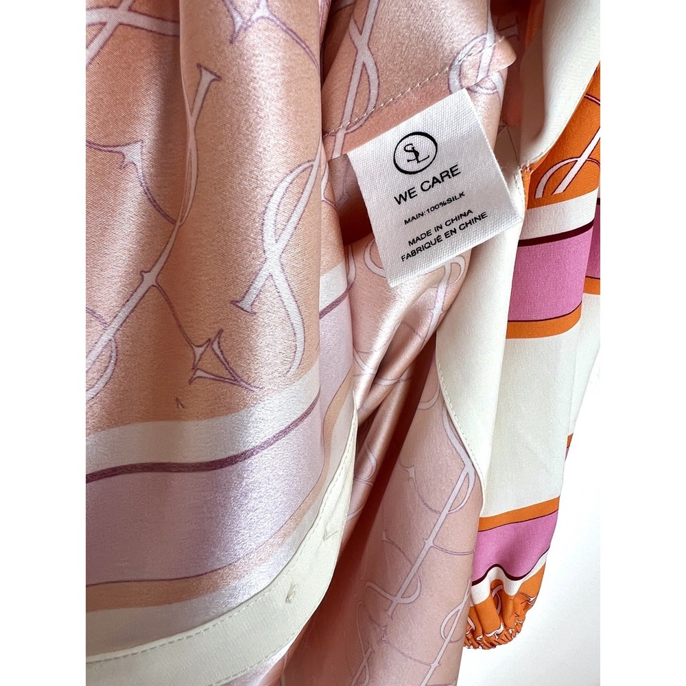 Sunset Lover $1299 Elbaz 100% Silk Buttoned Caftan Dress Scarfe Print US 12 - Picture 11 of 12